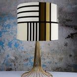 Kinkeldey Tischleuchte Messingsockel mit Stoffschirm